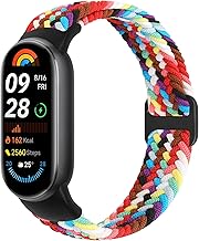 Braided Strap Compatible with Xiaomi Smart Band 9 Strap/Xiaomi Smart Band 8 Strap for Women Men, Replacement Elastic Sport Bands for Xiaomi Mi Smart Band 9/8