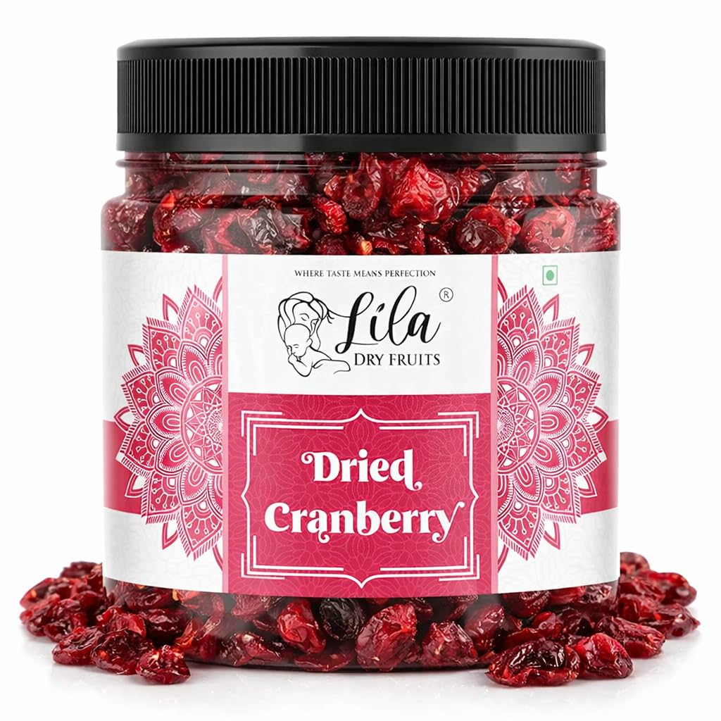 Dried Cranberries 500 g | Naturally Sweetened Premium Californian Cranberry, Antioxidants Rich Delicious Tasty and Chewy Snack | Ideal for Snacking, Baking Perfect for Giftings