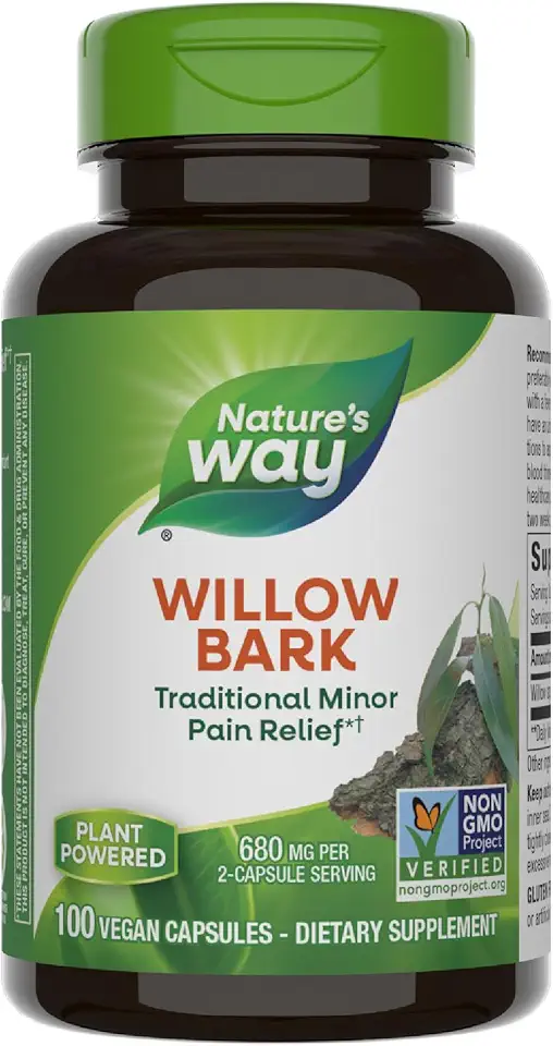 Nature's Way Willow Bark 680mg, 100 Vegan Caps