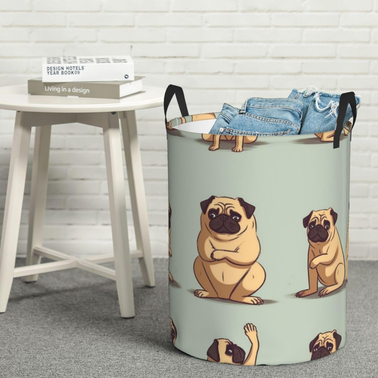 Panier à linge pliable taille M avec poignées pour rangement chambre