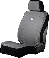 Carhartt Universal Nylon Duck Fitted Bucket Seat Cover Gravel - Waterproof Rain Defender Durable Protection