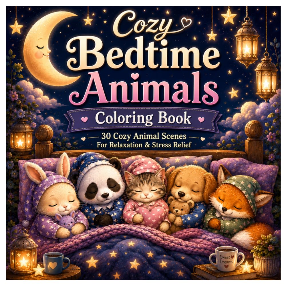Cozy Bedtime Animals: 30 Cozy Animal Scenes for Relaxation & Stress Relief