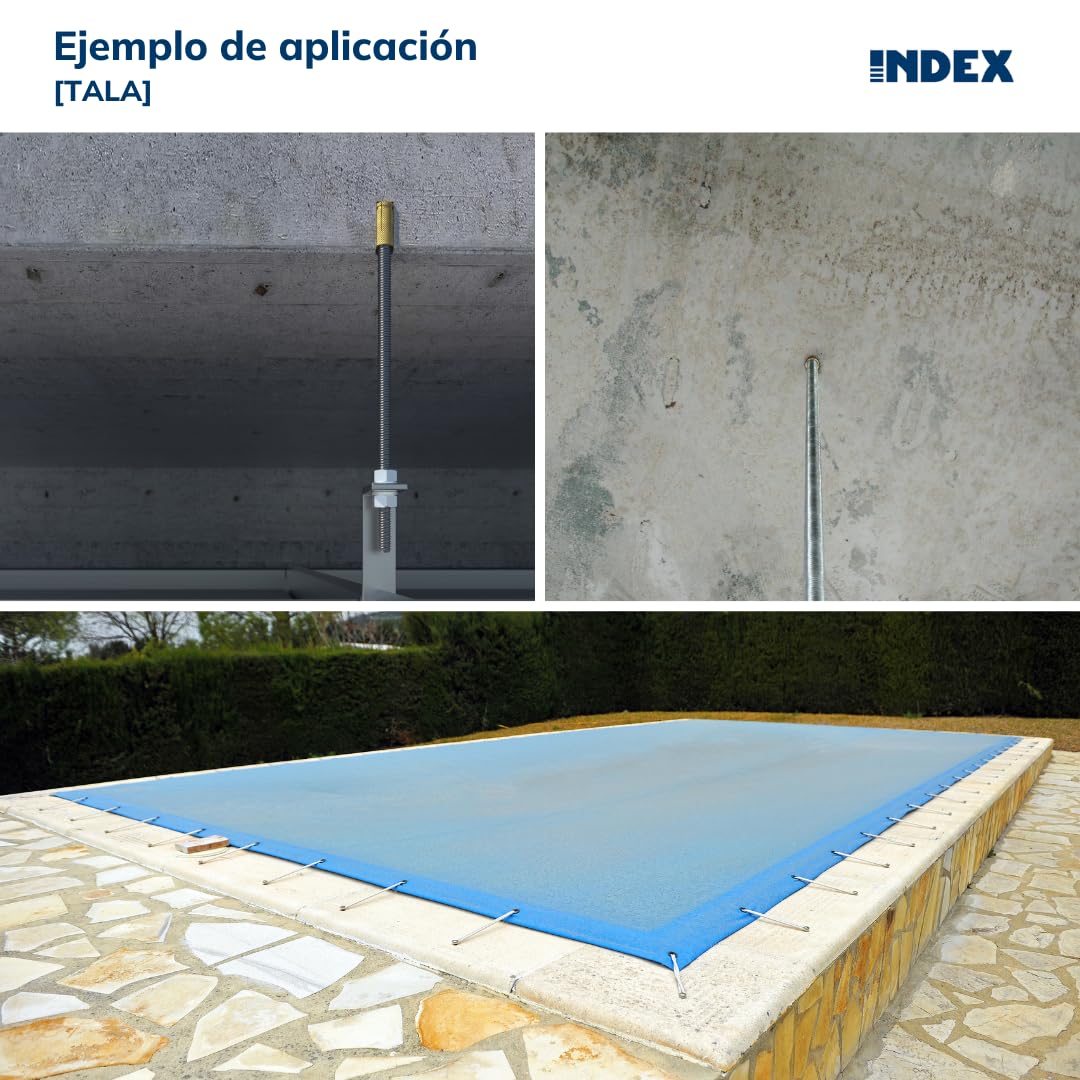 INDEX Fixing Systems TALA - Pack de 100 tacos para fijaciones ligeras en materiales macizos (latón, M8 x 28 mm, diámetro de 10 mm)