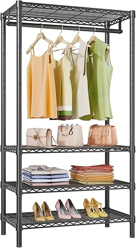 VIPEK V1 - Perchero portátil mediano con capacidad de carga de 440 libras, estante resistente para ropa con 4 estantes ajustables y barra para