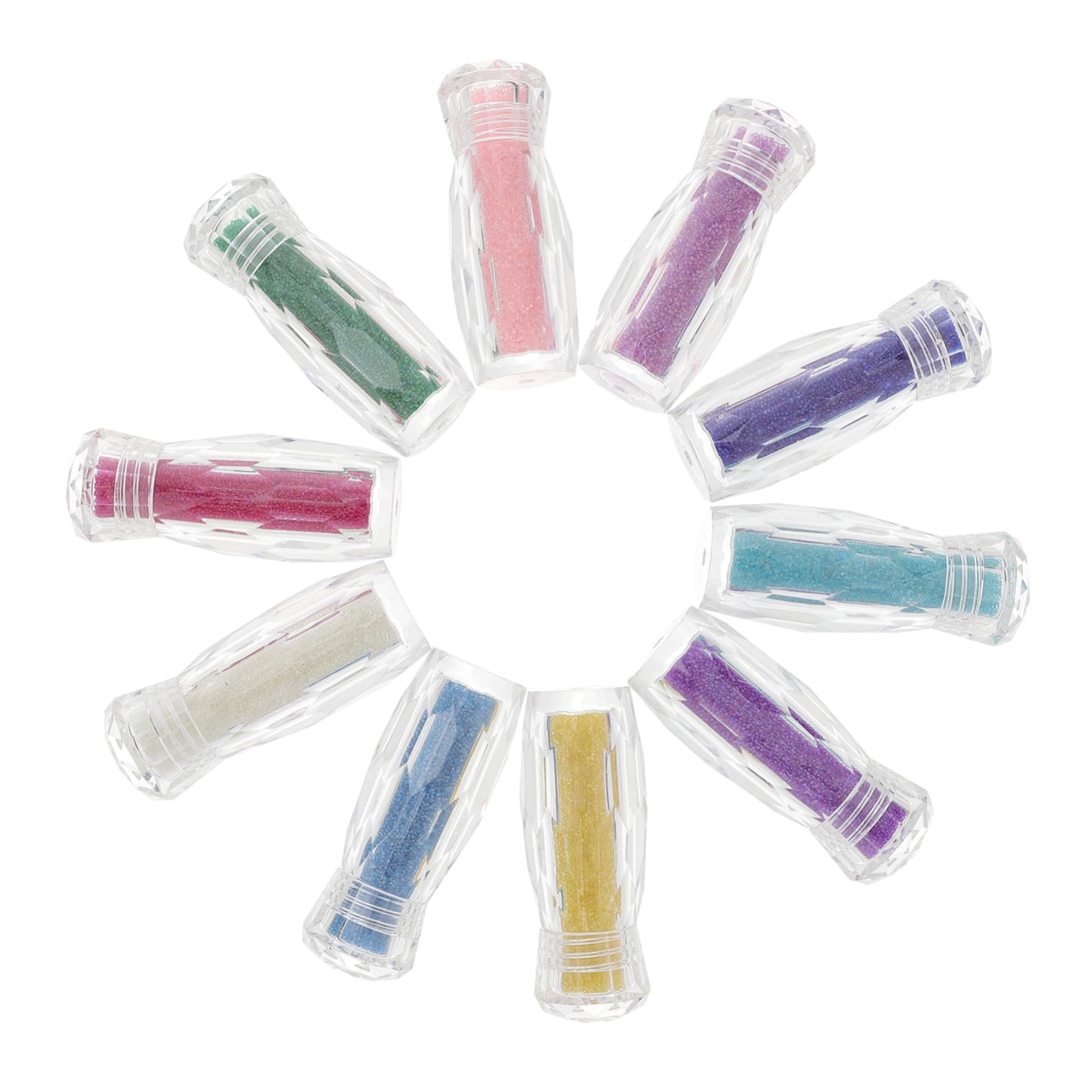 Palline di Vetro per Nail Art 10 Bottiglie Decorazioni Unghie | Microperle di Caviar, Accessori per Nail Art, per Uso su Unghia e Craft Making, Effetto Brillante