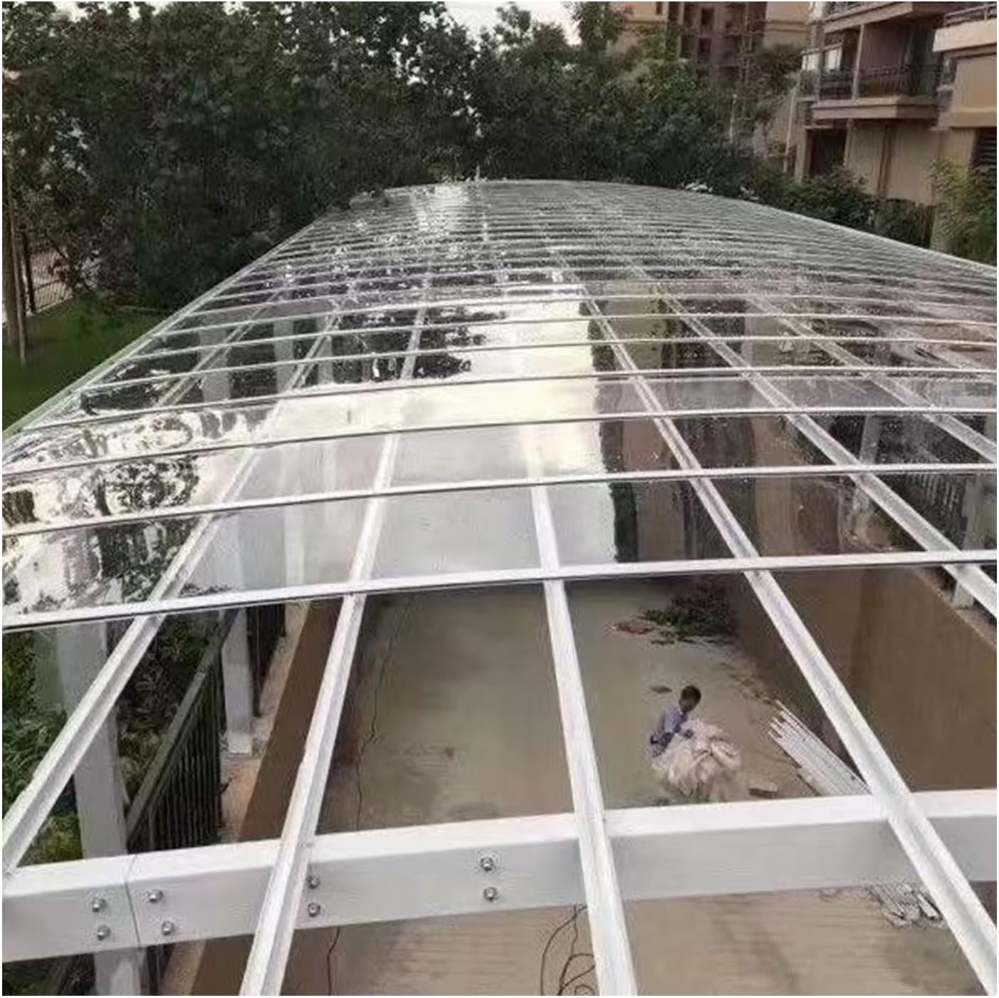 Polycarbonate Greenhouse Panels Eaves Extension Board for Home, Public Facilities Plastic Roofing Panels Easier to Cut and Bend(1.22x2m)