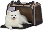 PETSFIT Pet Carrier Airline Approved with Extendable Mat, Dog Carriers for Small Dogs, TSA Approved Pet Carrier, Puppy Carrier for Small and Medium Cats Under 12 Lbs, Black