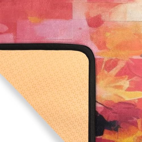 Miniatura 5 de Pardick 2 Pieces Bath Mat Set, Colorful Maple Leaves Bath Mat U-Shaped Toilet Rug Bathroom Mat Set with Bath Rug Mat, Abstract Maple Leaves Mat for