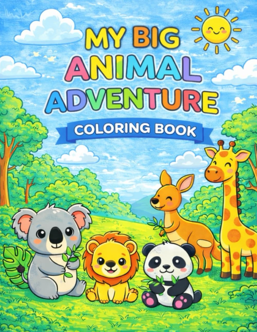 My Big Animal Adventure Coloring Book: Fun And Easy Coloring Pages for Kids Ages 2-4