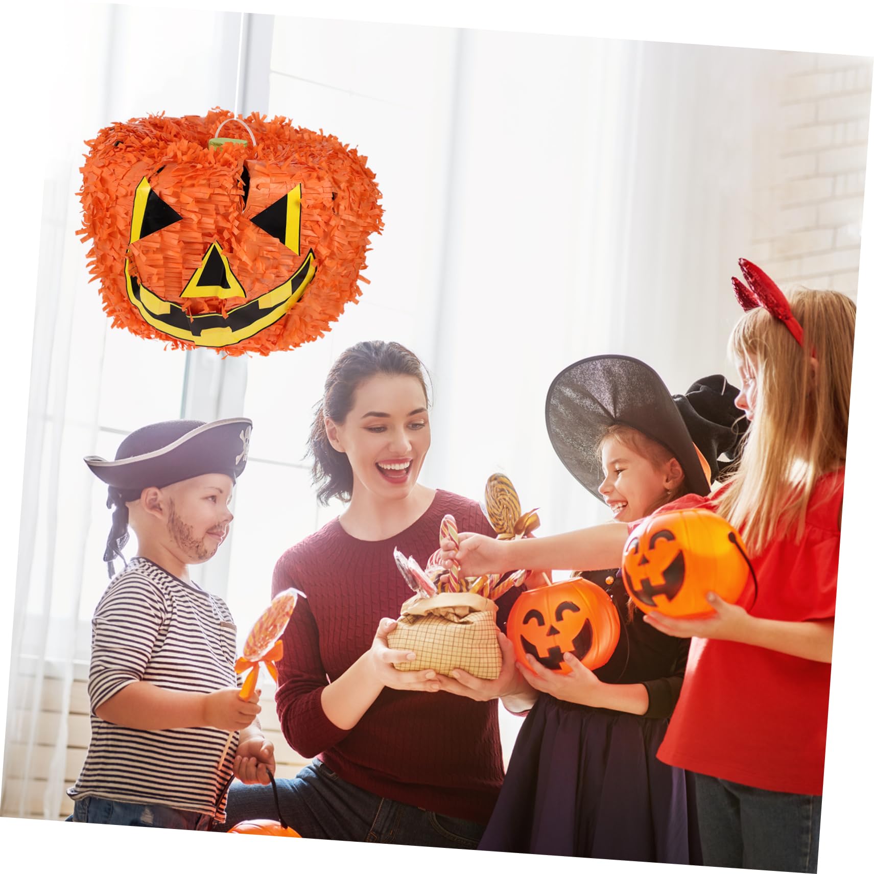 Kürbis Piñata Umweltfreundlich für Kindergeburtstag und Halloween aus Papier Kreatives Halloween Spielzeug mit Süßigkeiten zu Füllen Traditionelles Design