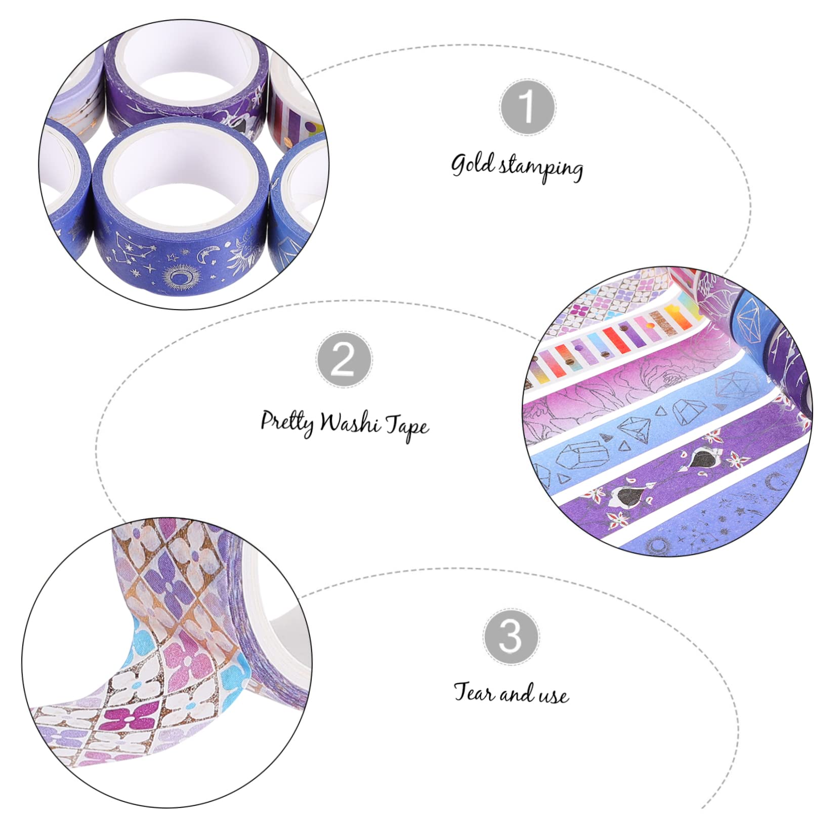 STOBOK 36rollen Dekoratives Washi Tape Stilvolles Klebeband Für -handwerke Scrapbooking Und Journaling Für Kreative Projekte Und Dekorationen