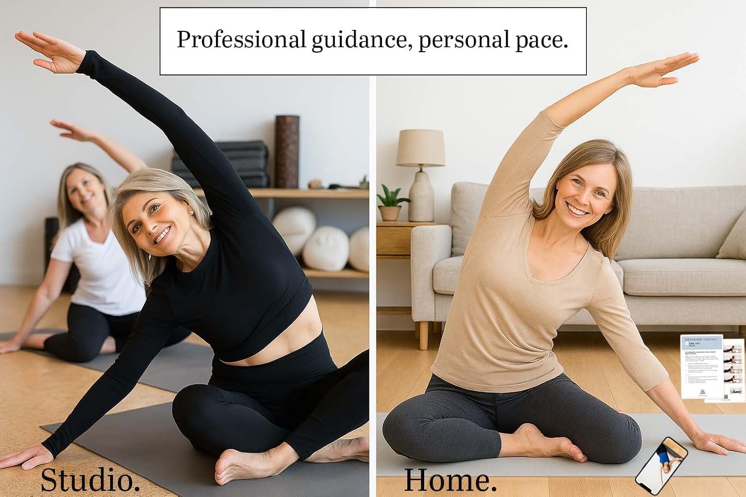 52 Pilates Cards - 40 exercises with Pilates Instructor- Mat Pilates workout cards - Detailed photos and video Instructions - Do Pilates at Home- No equipment needed. - Image 2