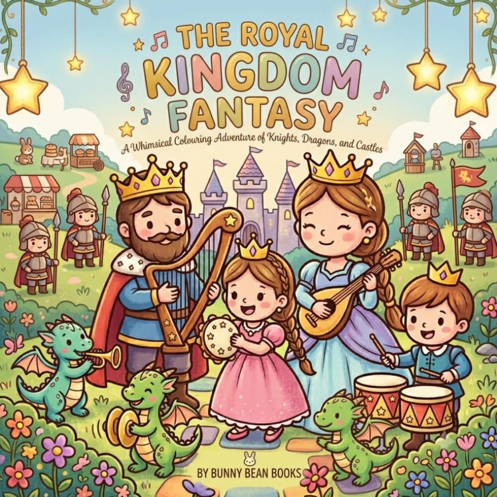 The Royal Kingdom Fantasy: Cute Kingdom Coloring Book for Kids - Easy and Simple Magical Fantasy Scenes with Castles, Dragons, and Royalty