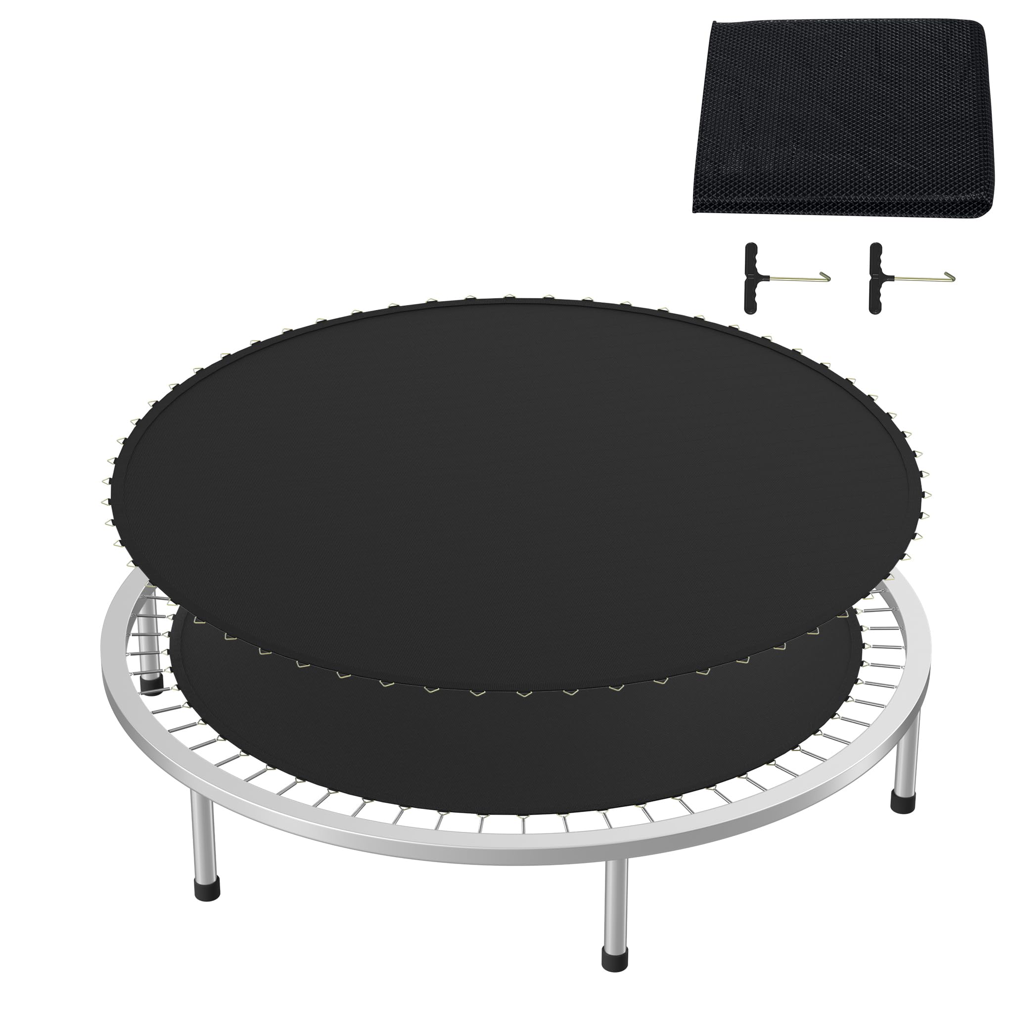 Yunvin Trampoline Replacement Mat, Trampoline Accessories with 60 Eyelets and 2 Spring Pull Tool, 8-Way Stitched, Using 14cm Springs, for 304 cm/10ft Jumping Mat