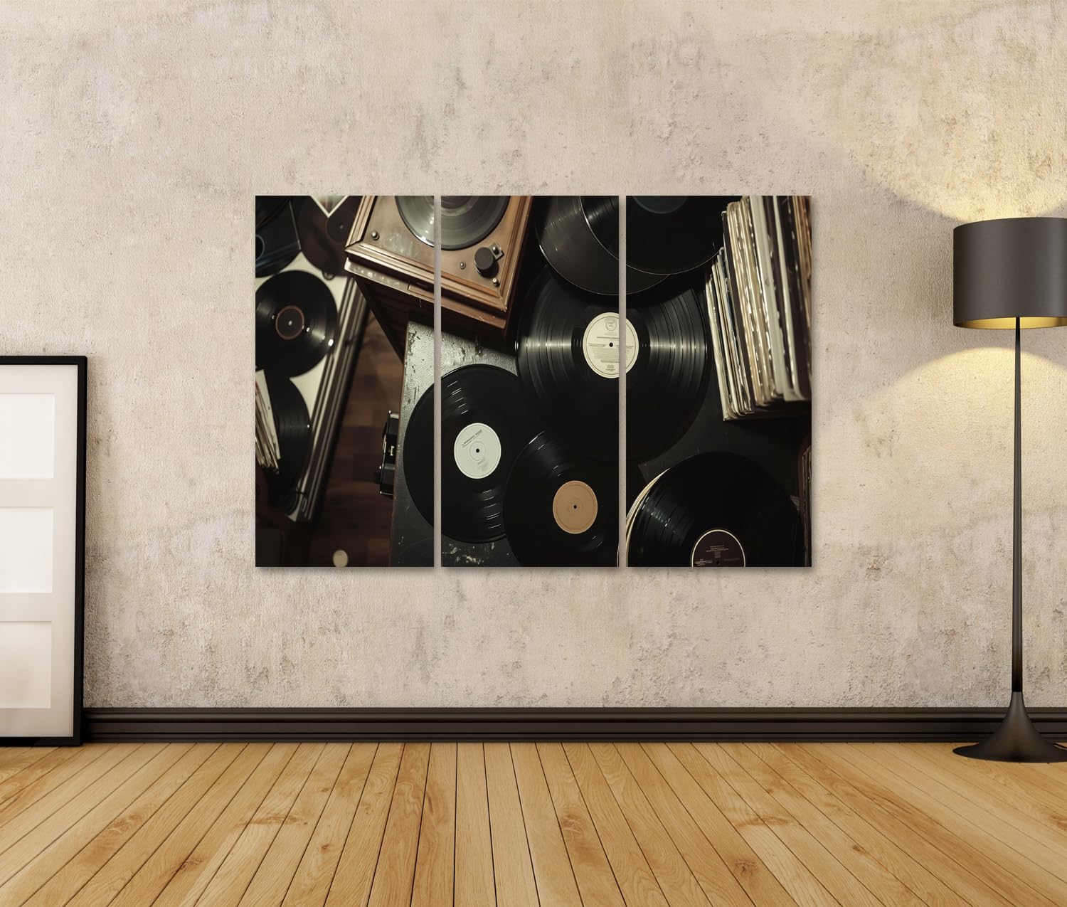 islandburner Prime Immagine su tela Vecchie dischi e giradischi nella collezione per soggiorno amanti della musica negozio di musica immagini murali poster