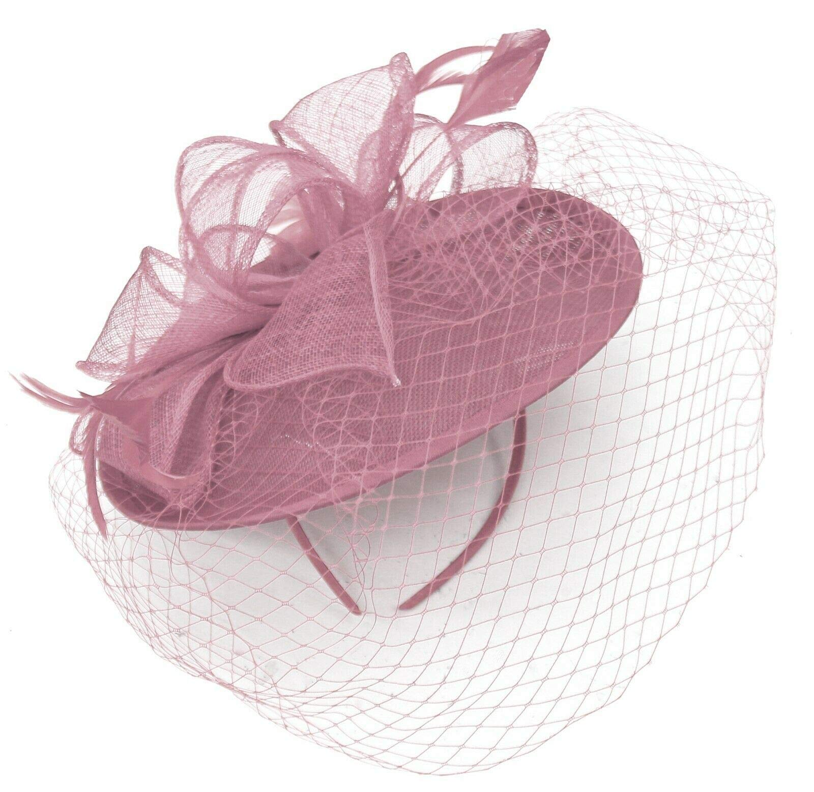 CapriliteSaucer Sinamay Headband Fascinator Wedding Ascot Hat Hatinator Birdcage Veil