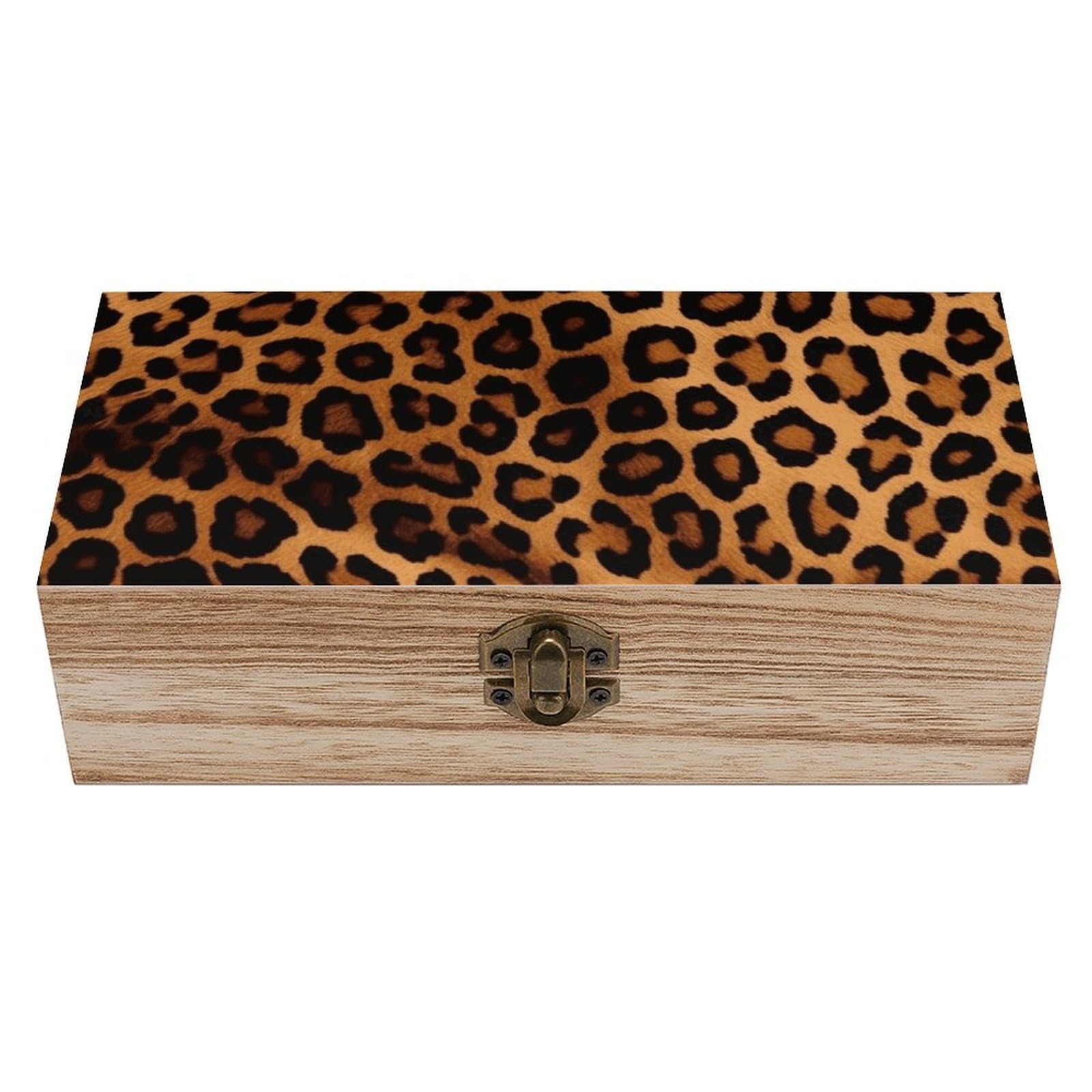 Cool Cheetah Leopard Wooden Storage Box Exquisite Durable Wood Gift Case Sturdy Vintage Jewelry Wooden Chest for Art Hobbies Storage Keepsake Gift