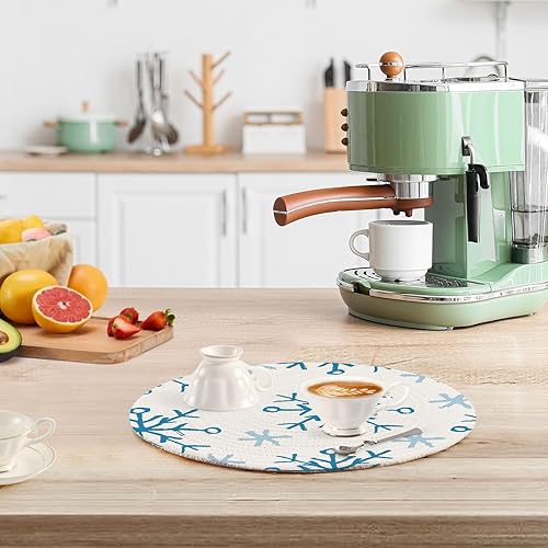 Miniatura 6 de Absorb Water Trivet Table Runner Blue Snowflakes Nonslip Trivet for Hot Pots and Pans 15in Cotton Thread Weave Absorb Water Hot Pads for Cooking Pot