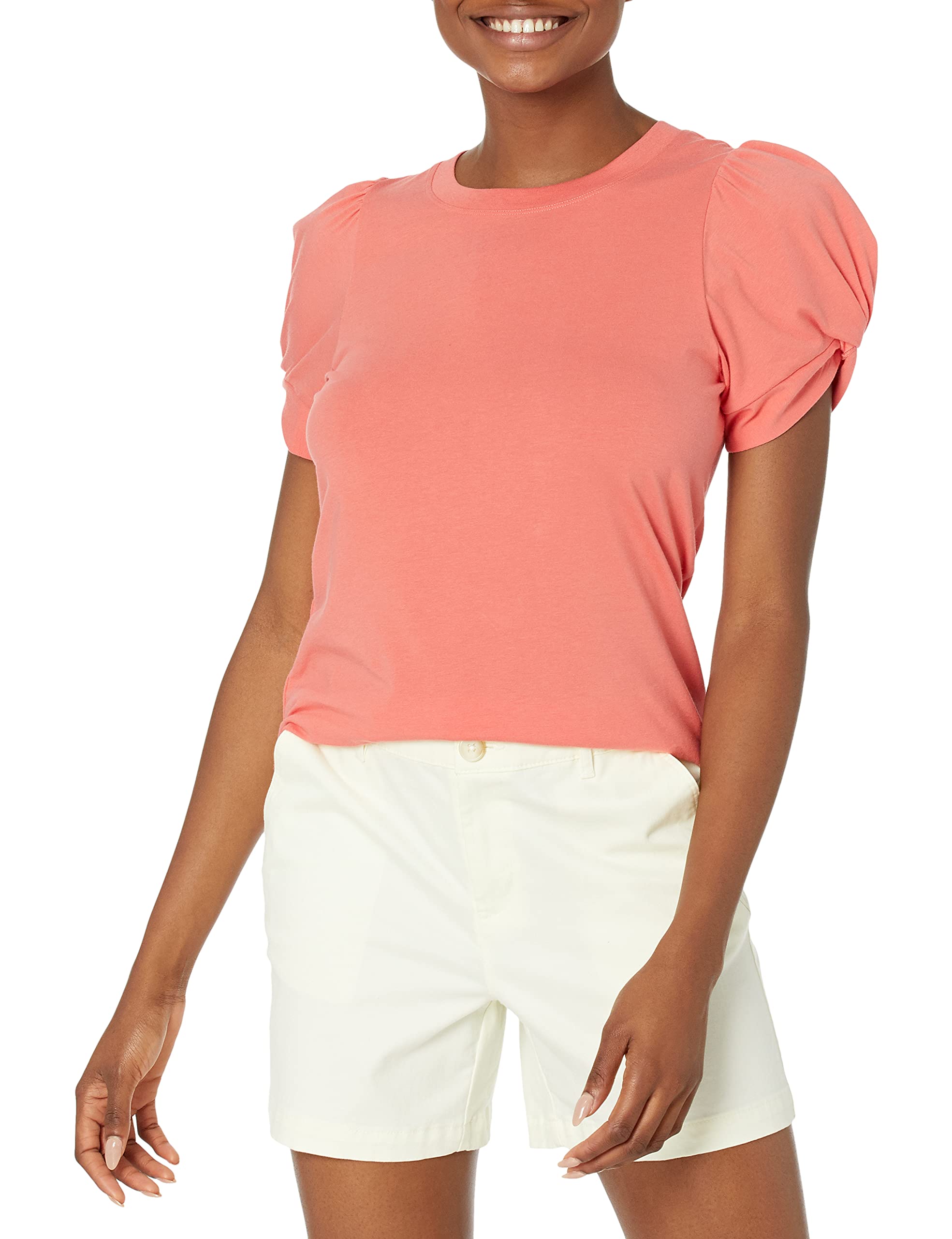 Amazon Essentials Women's Classic-Fit Twist Sleeve Crewneck T-Shirt