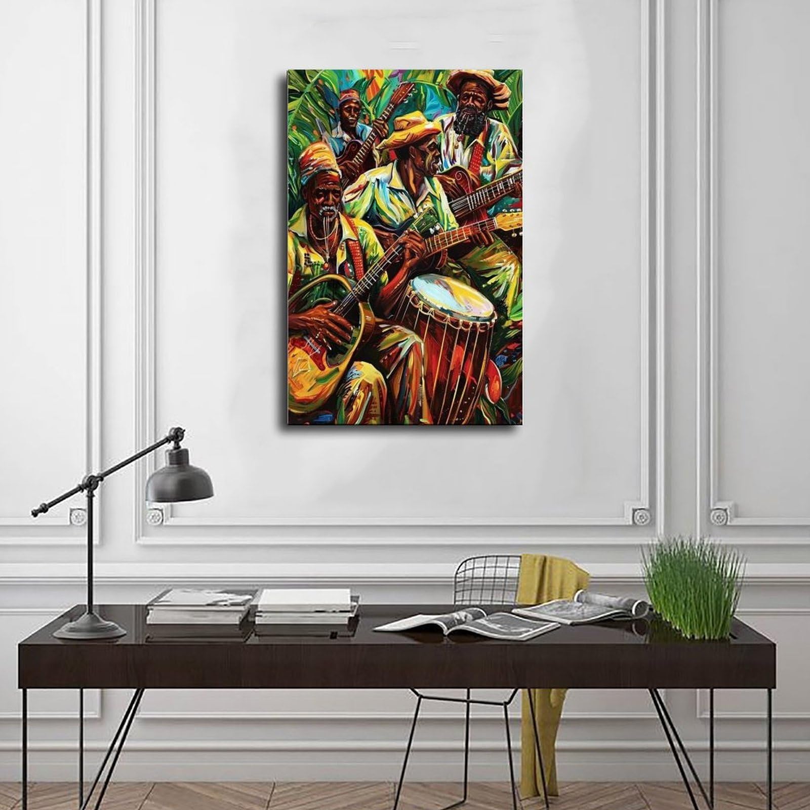 Poster su tela con musicisti reggae giamaicani, decorazione per camera da letto, ufficio, stanza, regalo, 40 x 60 cm
