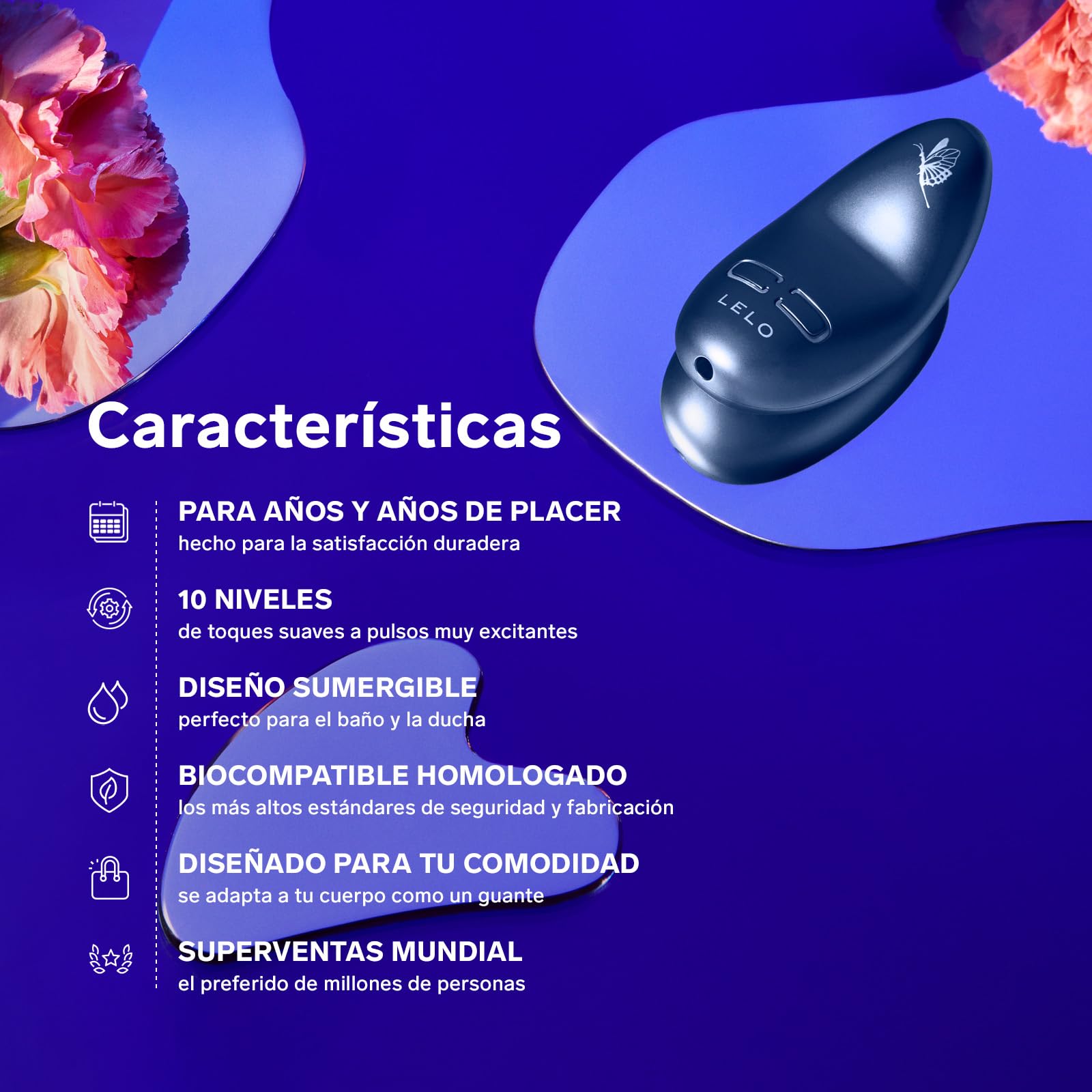 LELO NEA 3 Estimulador de Clítoris Femenino Pequeño Vibrador Mujer Consolador Sexual para Mujeres con 10 Modos de Placer y Varias Intensidades, Pitch Black