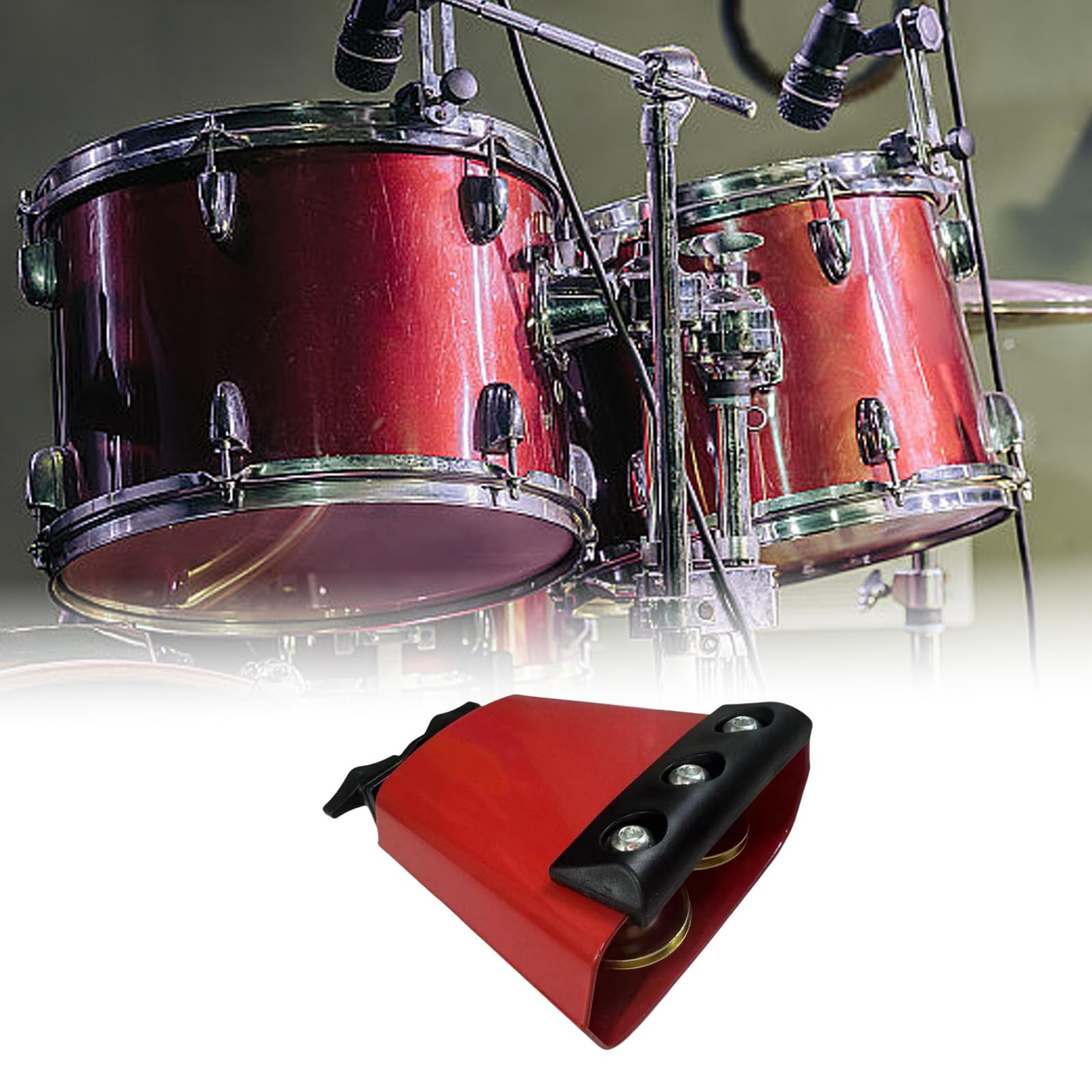 Campanaccio professionale da 10,2 cm con strisce mute, suono multiplo, percussioni, campanaccio per esercitazioni musicali e uso teatrale per eventi sportivi rock festivi