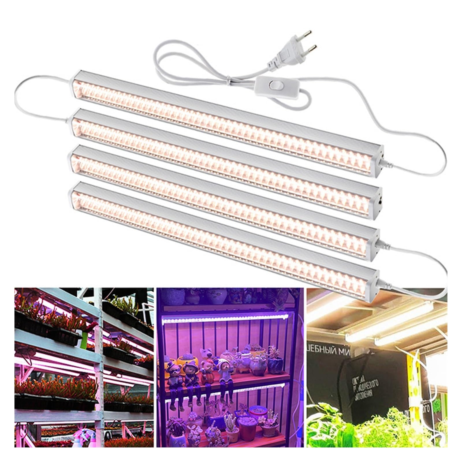 światło roślinne, Pełne spektrum światła do uprawy lampy LED roślin światło o wysokiej wydajności świetlnej Phytolamp sadzonek kwiatów(1Pcs 4000K,PLUG_WITHOUT TIMER)