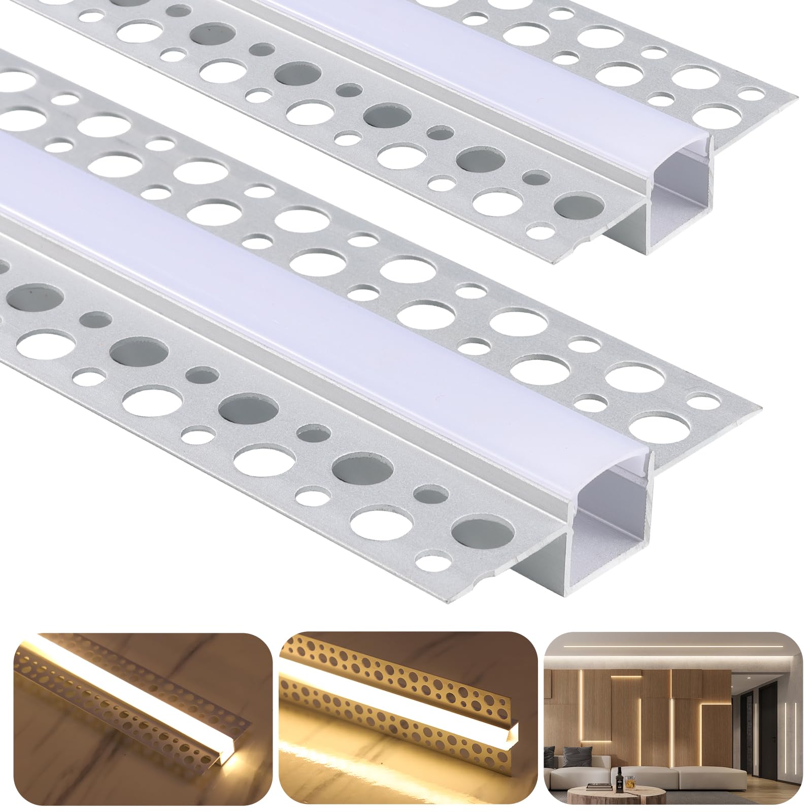 8 Pack Plaster-in LED Channel