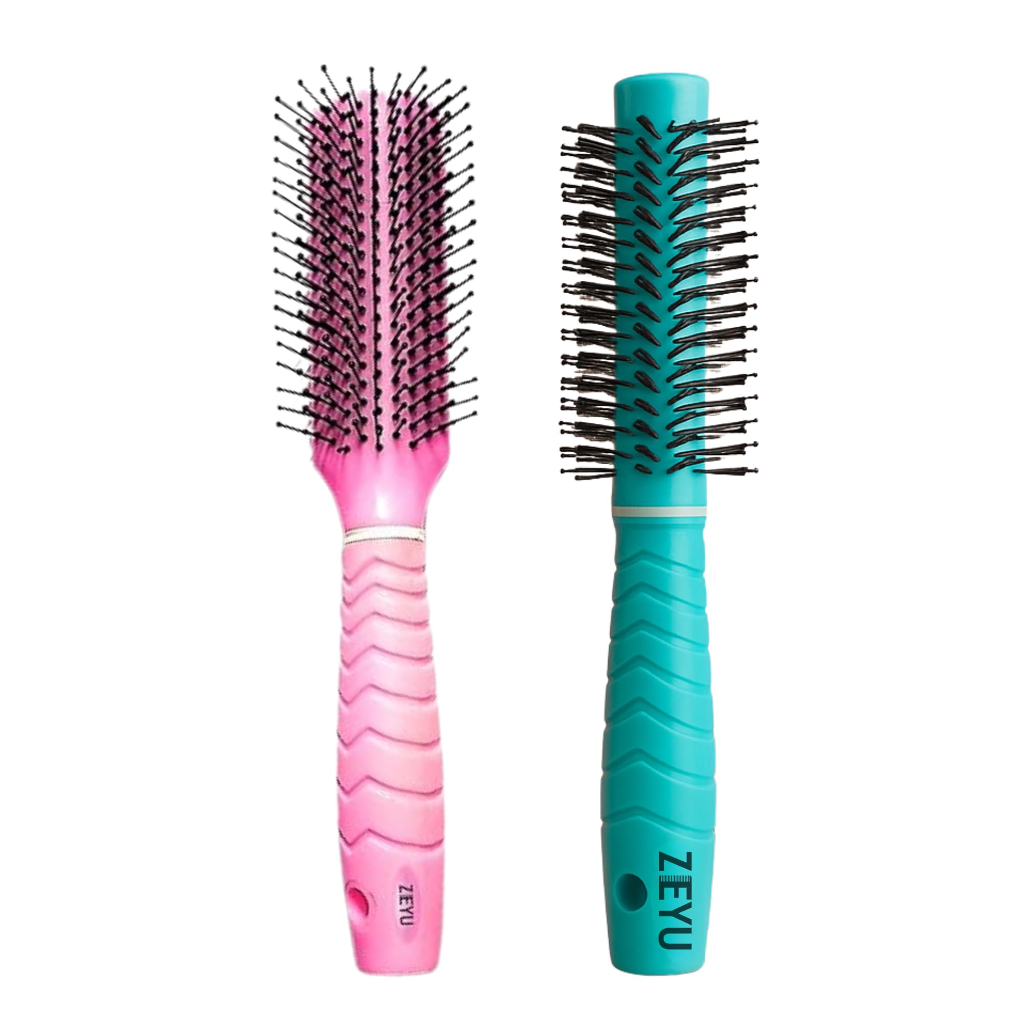 Zeyu Hair Brush Comb Set | Flat & Round Brushes for Styling, Volume & All Hair Types-image-12