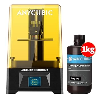 review ANYCUBIC Photon M3 Resin 3D Printer + ANYCUBIC 3D Printer Resin (Grey, 1kg)