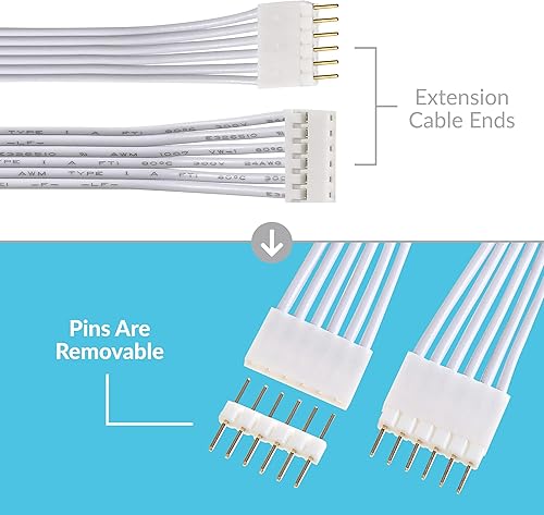 Miniatura 17 de Litcessory Cable de extensión para tira de luz Philips Hue/Solo (3.3 pies, paquete de 2, blanco, micro 6 pines V4 / tira de luz individual)