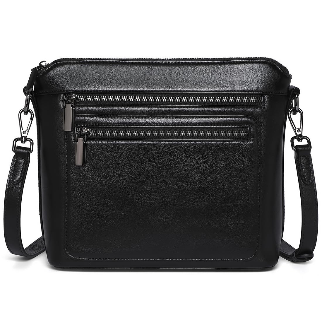 COOLCY Genuine Leather Crossbody Bags for Women Purses and Handbags for Ladies with Multiple Pockets Shoulder Satchel Bag