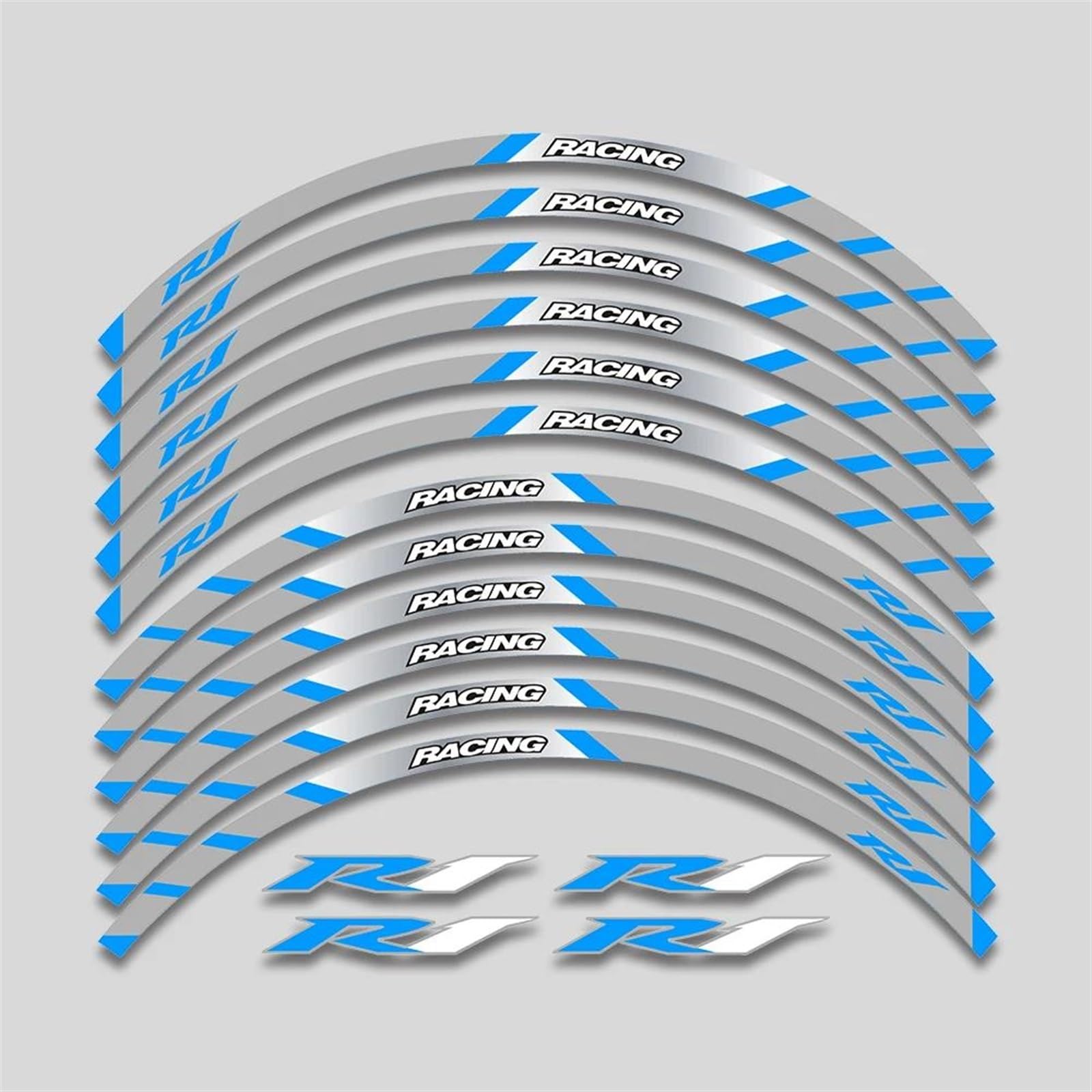 Motorcycle Accessories Wheel Stickers Reflective Decals Rims for Yamaha YZFR1 YZF R1(Style 12)