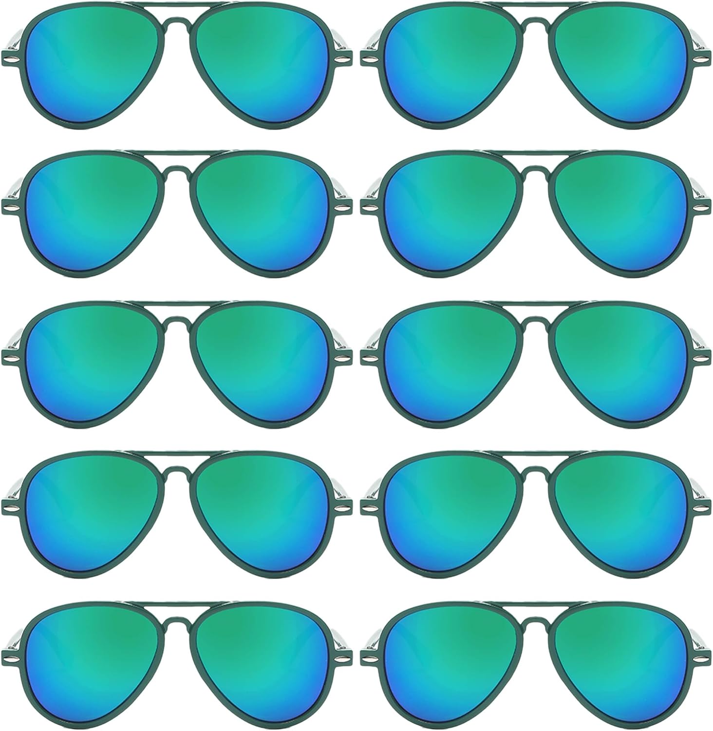 OWL 10 Pack Kids Aviator Sunglasses – Small Fit UV400 Protection Bulk Set, Plastic Frame Shades for Children (Ages 3–6)