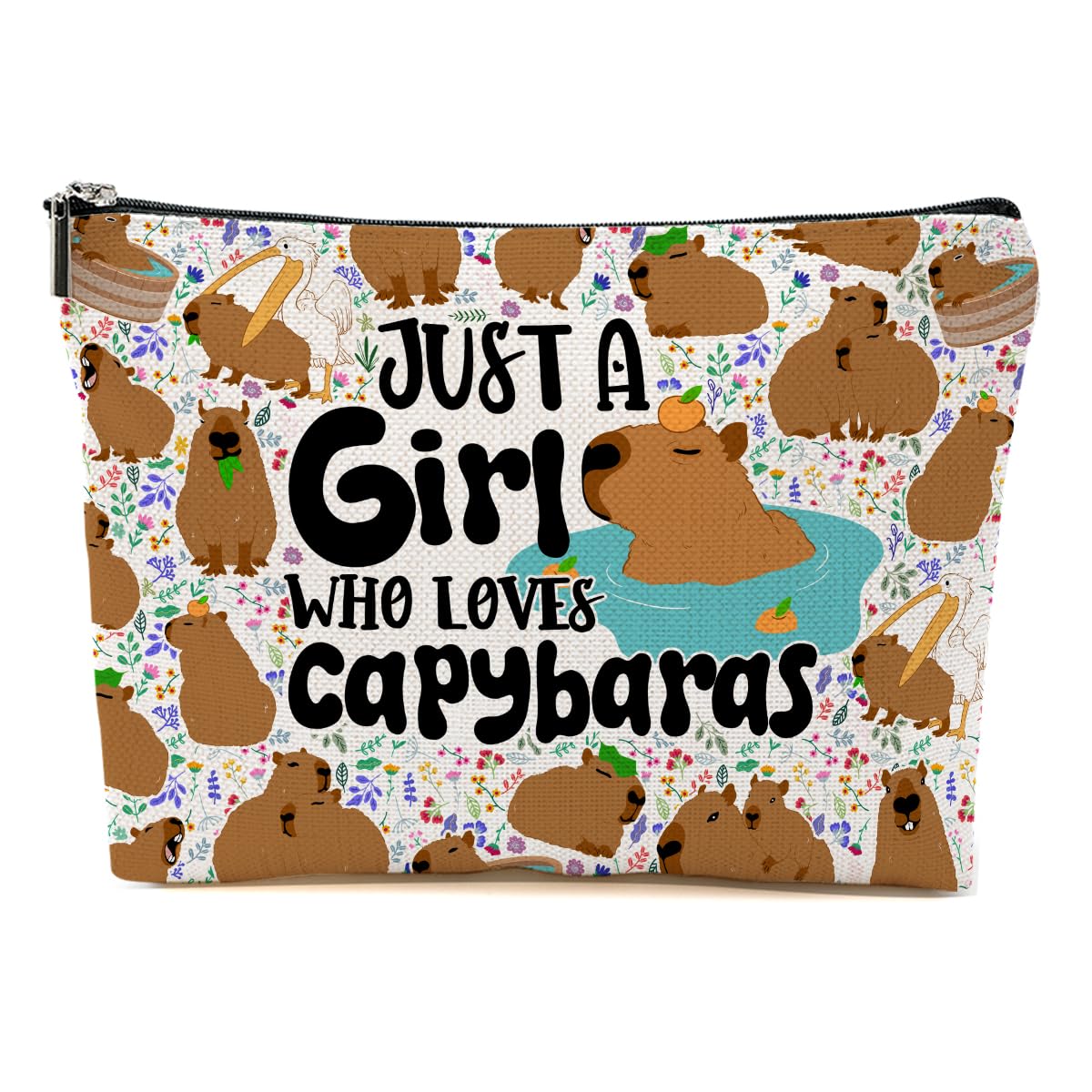 Funny Capybara Makeup Bag, Capybara Gifts for Women, Capybara Lovers Cosmetic Bag Travel Organizer Bags Makeup Pouch, Capybara Stuff Animal Lovers