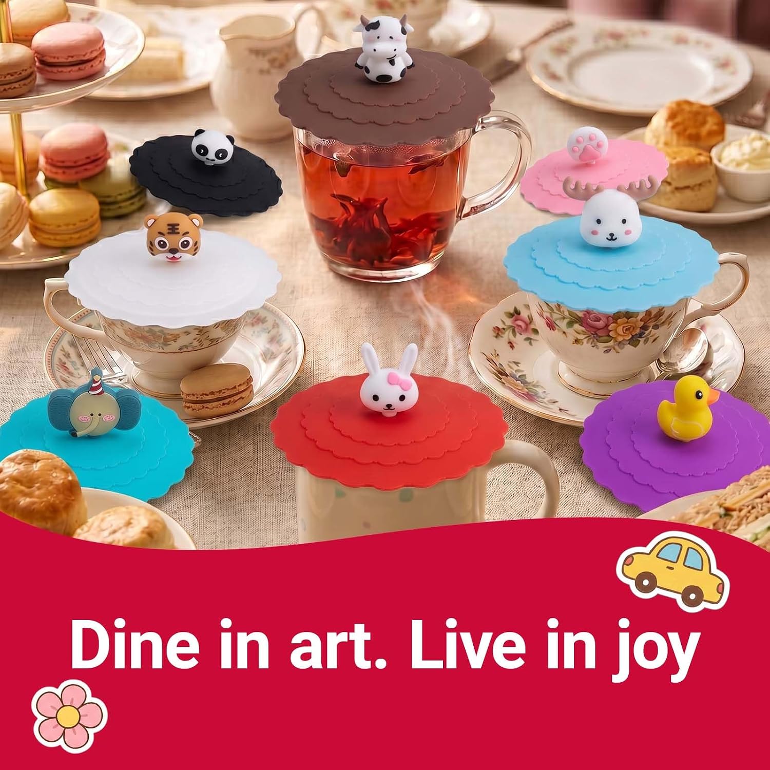 8Pcs Silicone Cup Covers Anti-Dust Spill-Proof Mug Lids — Divguf (Style 3)