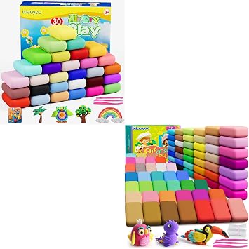 Air Dry Clay Set, 108Pcs Modeling Clay for Kids, DIY Model Magic Clay, Soft and Non-Sticky, Colorful Clay Starter Kit withTools & Accessories, Ideal Gift for Kids 30+78Colors