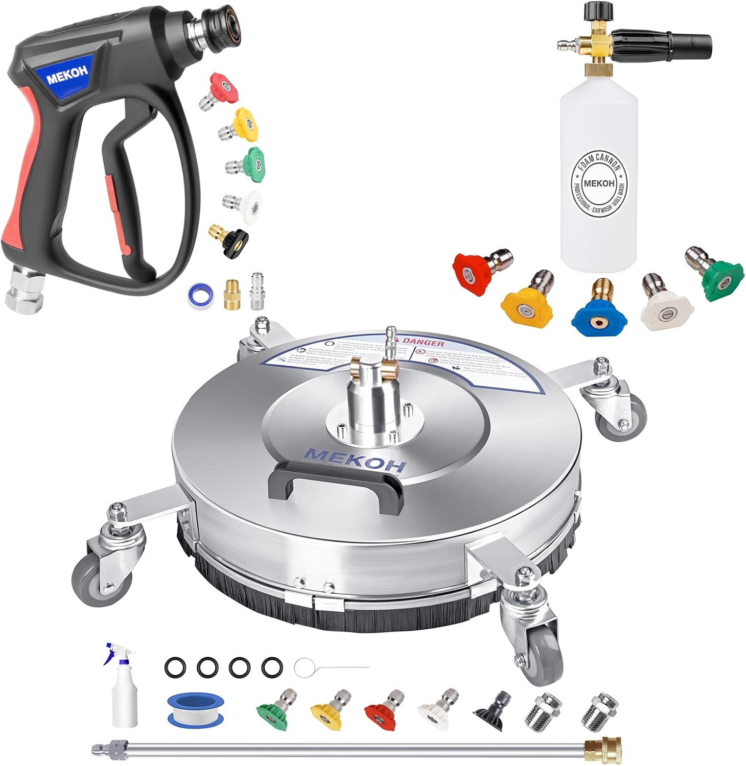 MEKOH 18" Pressure Washer Surface Cleaner & Short Pressure