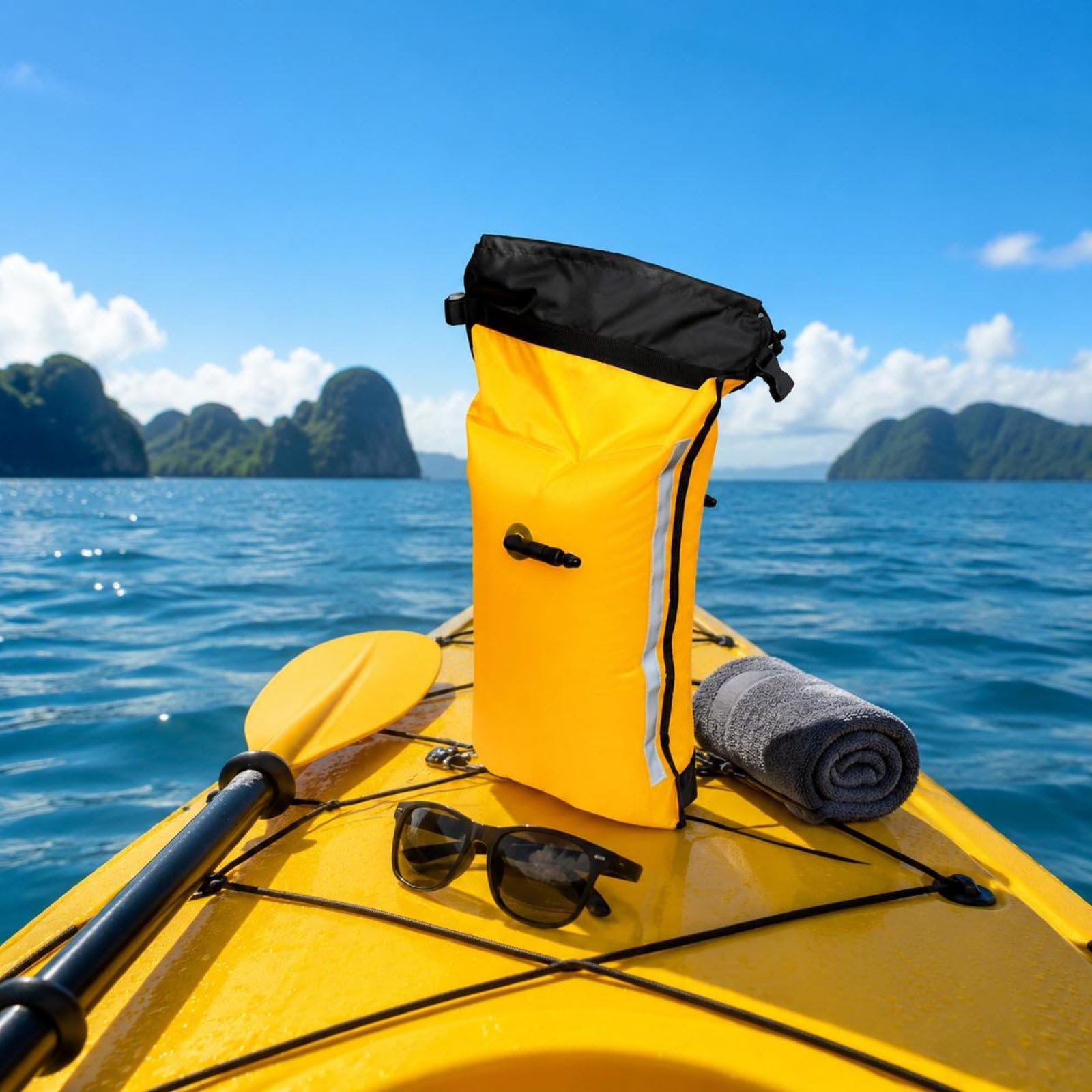 kowaku Borsa Pagaia Kayak Doppia Camera D'gonfiabile Custodia Rete Pagaia Tessuto 210D Attrezzatura Nautica