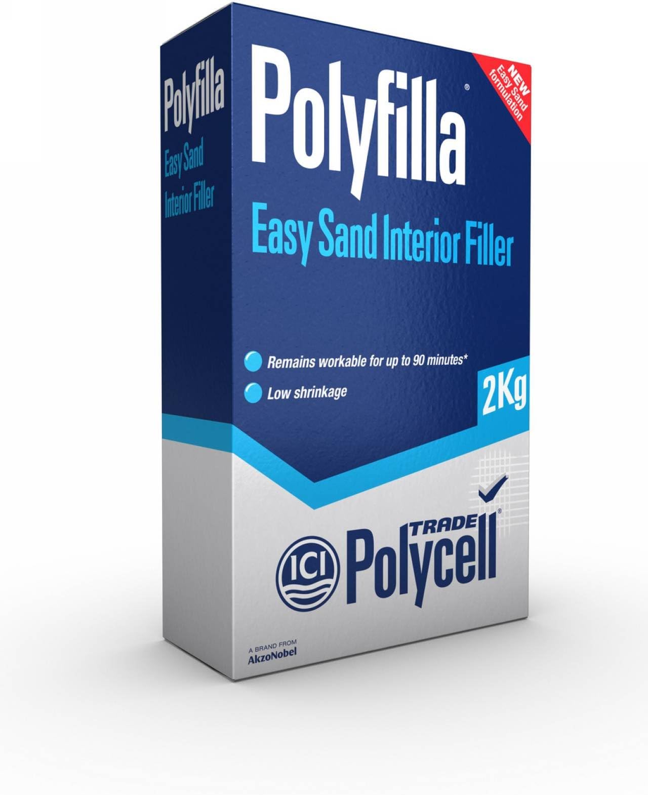 Polycell Trade Easy Sand Filler 2KG, White