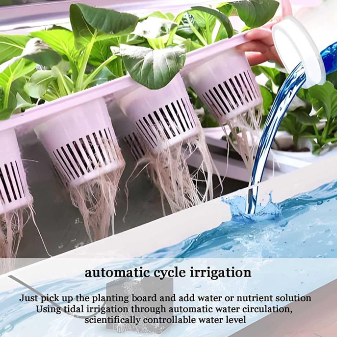 Système de culture hydroponique avec lampe de croissance LED auto-arrosage pour intérieur et aéroponie