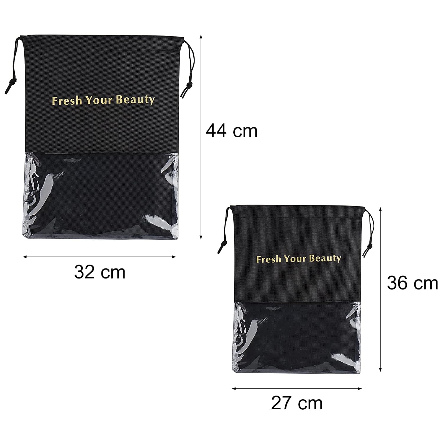 10 Packs Wig Storage Bags with Drawstring Hair Extensions Holder Hairpieces Carrier Organizer Dustproof Protector Pouch for Travel Daily Use (Large,Black)
