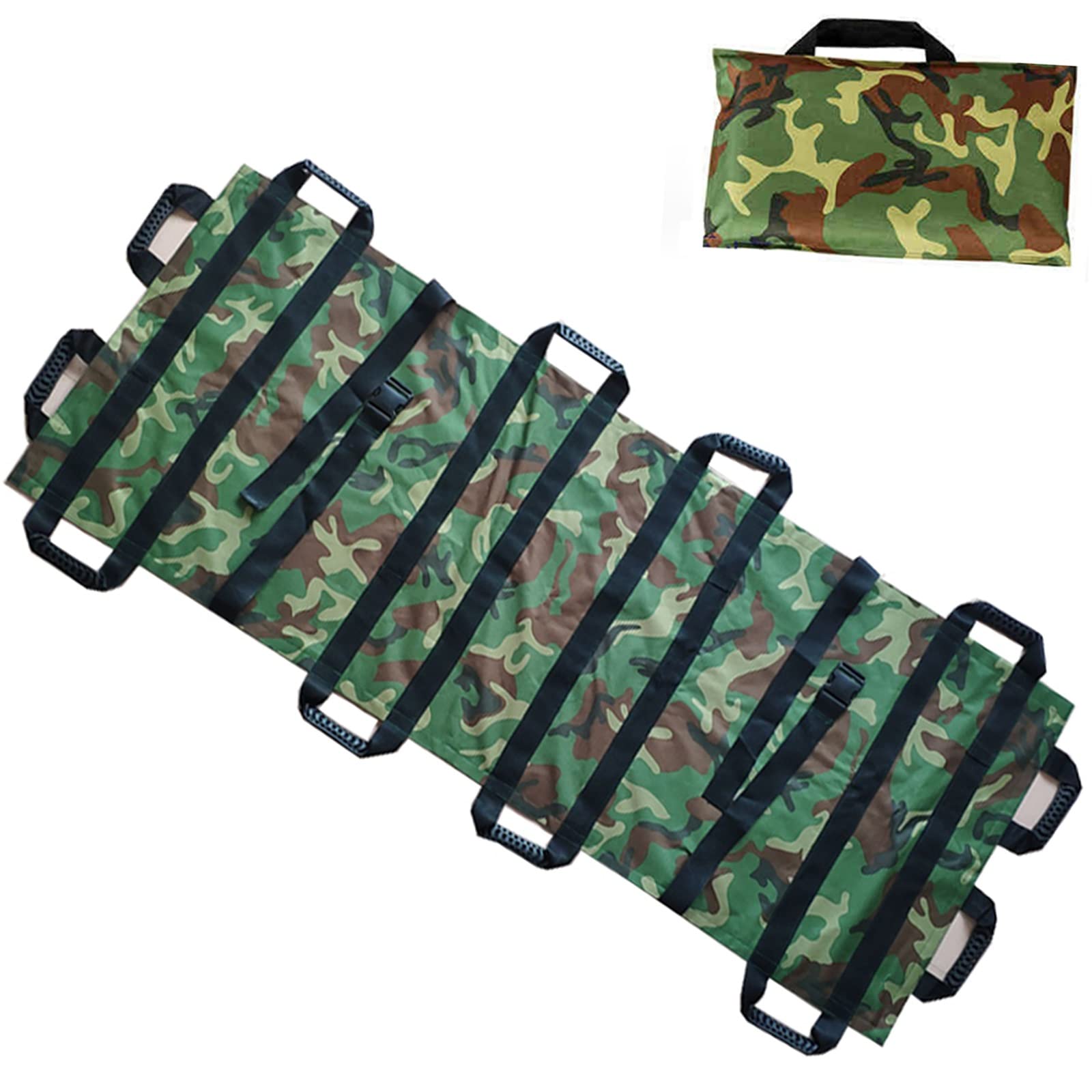 Nouvelle civière souple portable de renforcement de Premiers Soins Brancard, Pliage 12 Poignées Épaissie Étanche Civière de Premiers Secours avec Sac à Main pour Hôpital, Clinique, Maison, Ambulance