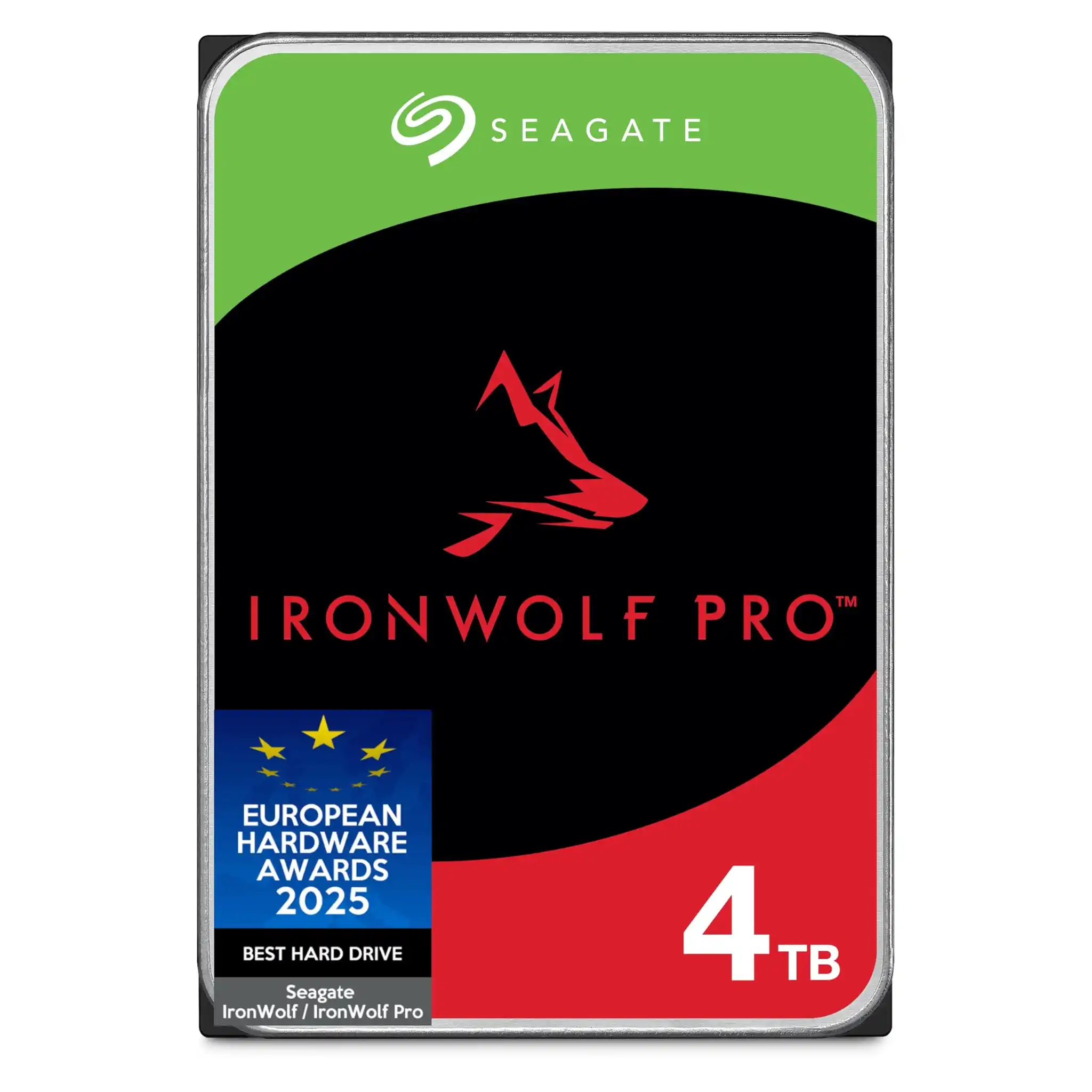 Seagate IronWolf Pro 4TB, NAS Interne Festplatte HDD, 3.5 Zoll, 7200 U/Min, CMR, 256 MB Cache, SATA 6 GB/S, inkl. Data Rescue Service (ST4000NTZ01)