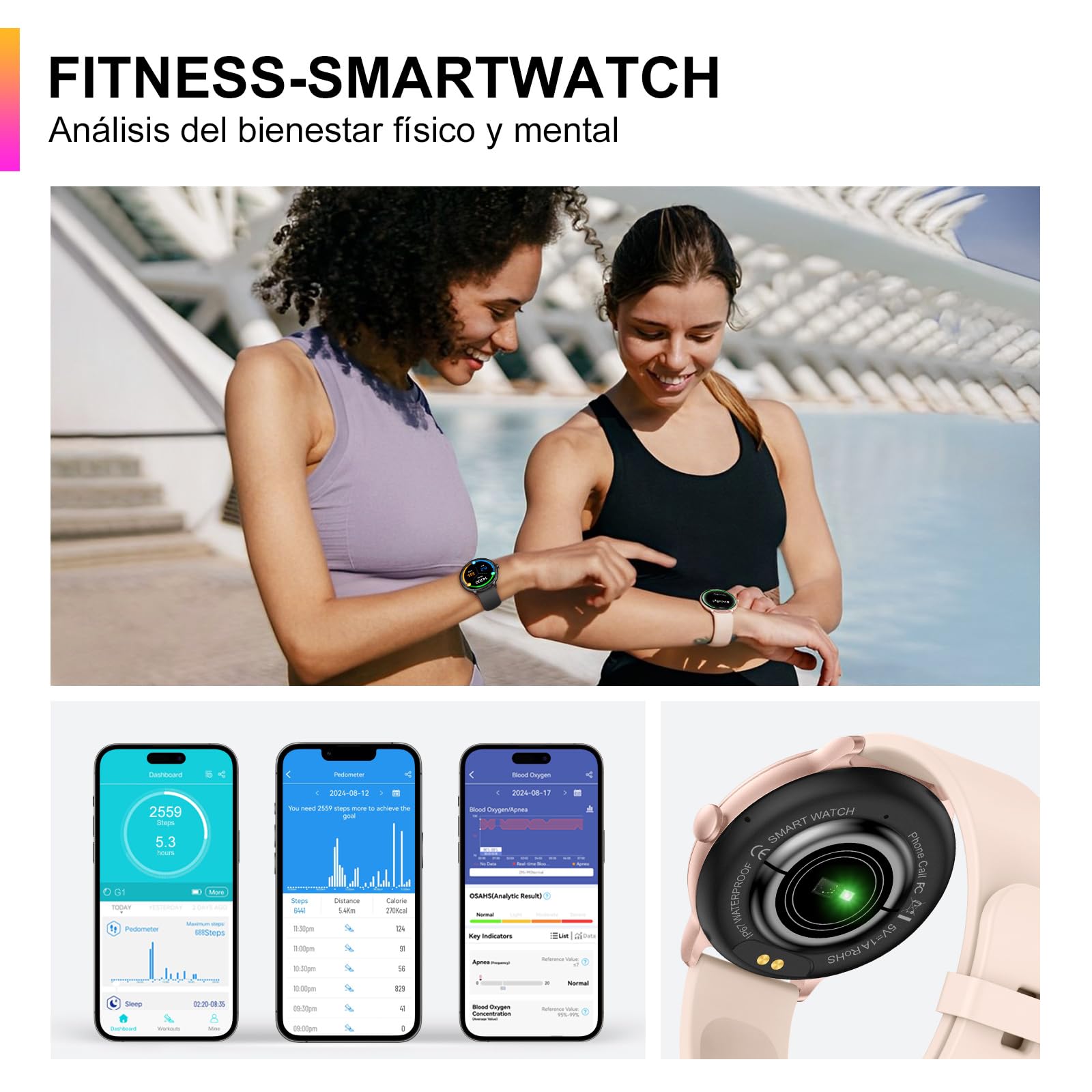 Reloj Inteligente Hombre Mujer, 1.43'' Smartwatch con Llamadas Bluetooth, 130+ Modo Deportivos Pulsera Actividad con Pulsómetro/Monitor de Sueño, Impermeable IP68 Smart Watch para Android/iOS