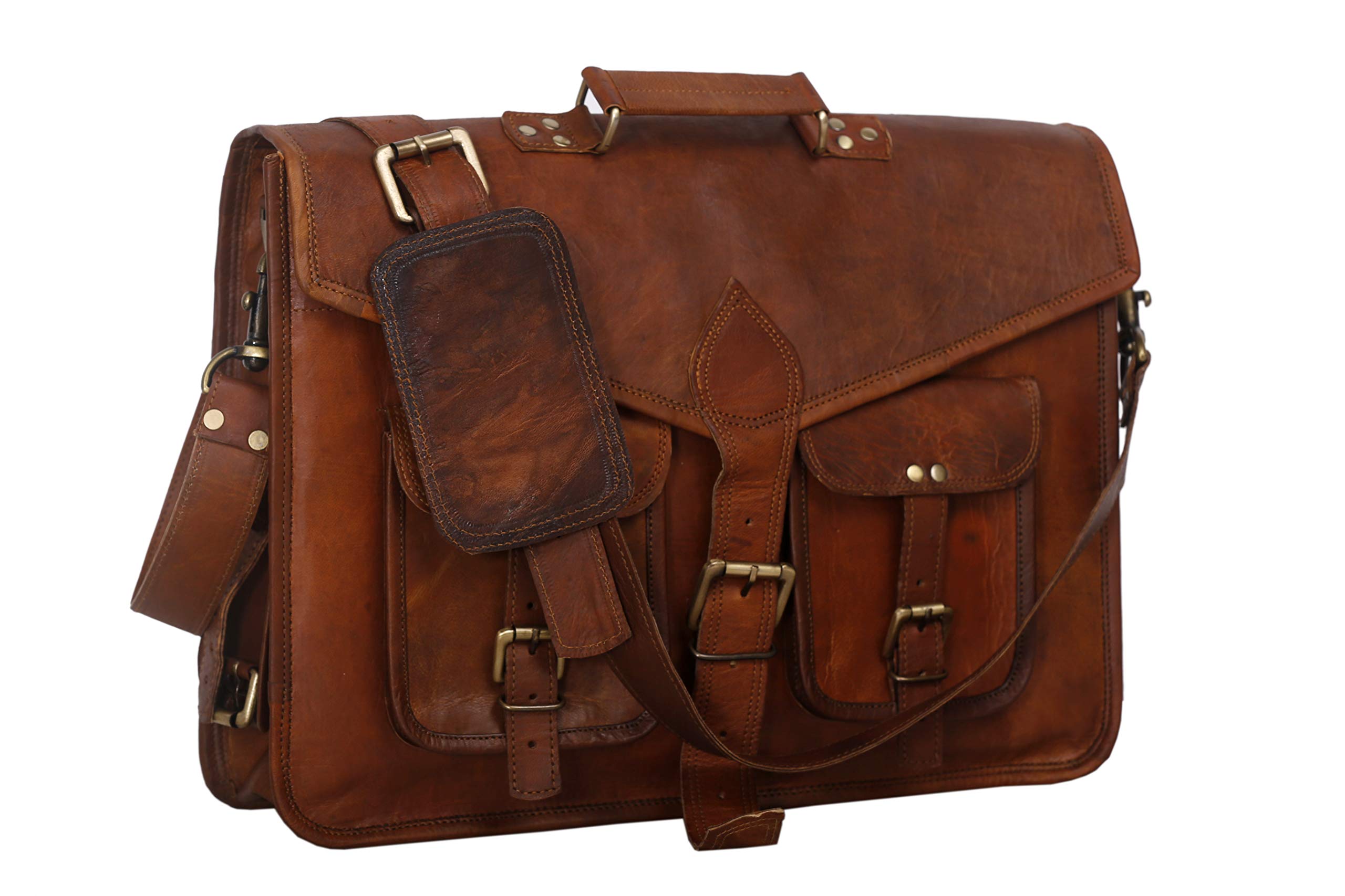 american blue Herren Leder Messenger, Laptop, Aktentasche, Satchel, Schulter, Büro, College-Tasche 15 Zoll