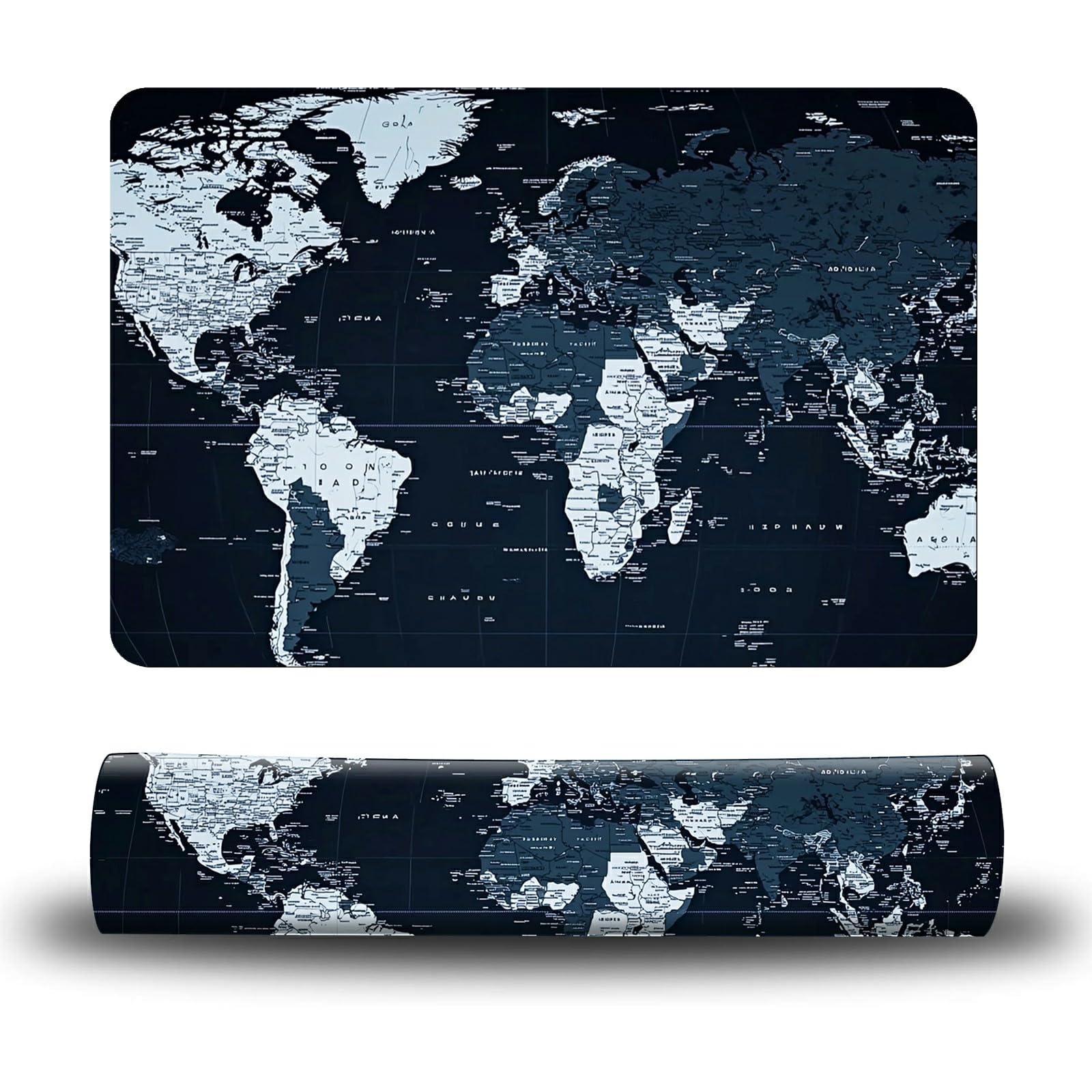 Dikoer Dog Food Mat, 15.7" x 23.6" Absorbent Pet Feeding Mat for Food and Water, Waterproof Diatom Mud Pet Placemat with Non-Slip Rubber Backing, Easy Clean Cat Bowl Mat for Floors - Grey Map