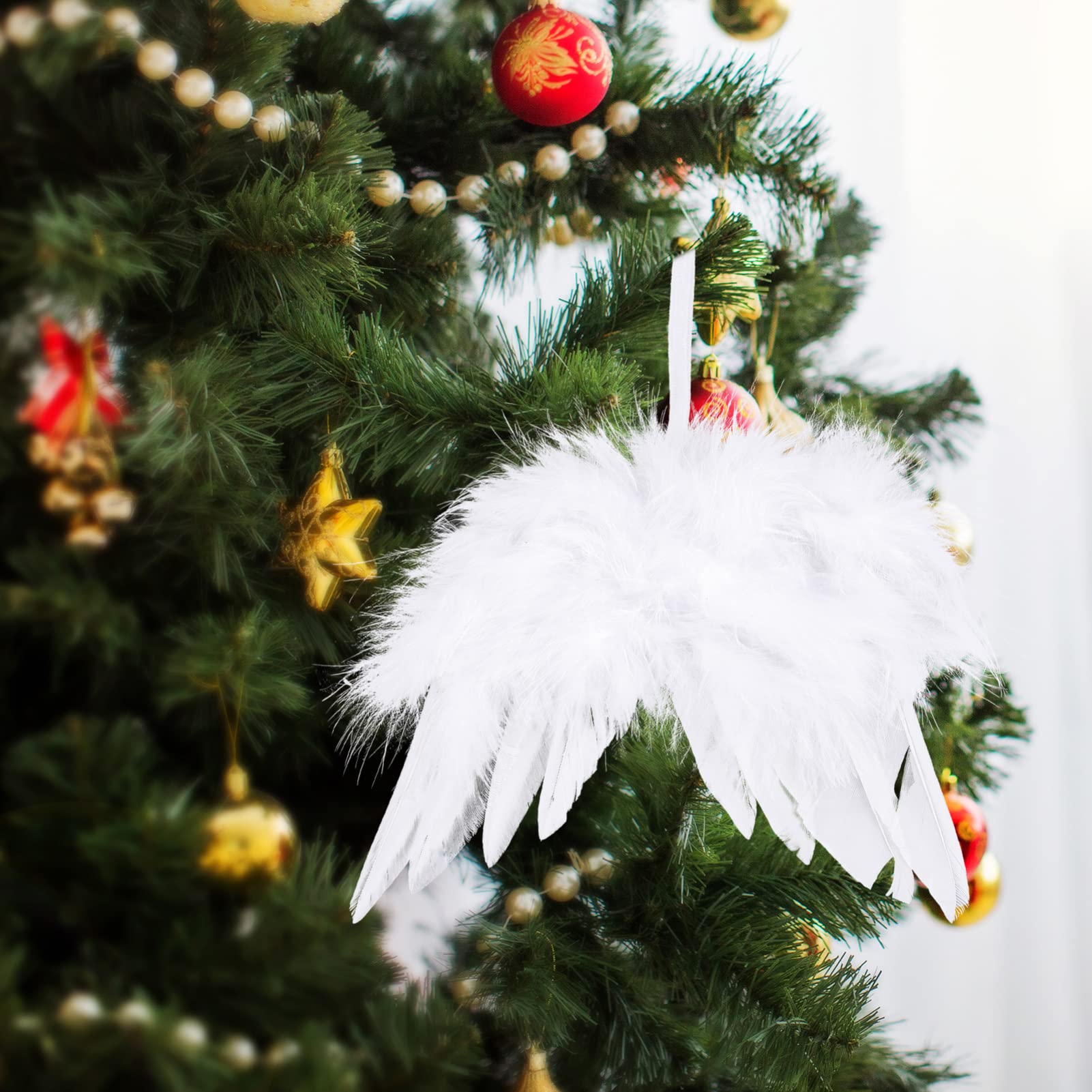 Healeved Uds Alas De Ángel Colgantes Árbol De Navidad Alas De Ángel Decoraciones para Árboles De Navidad Colgantes Decoración