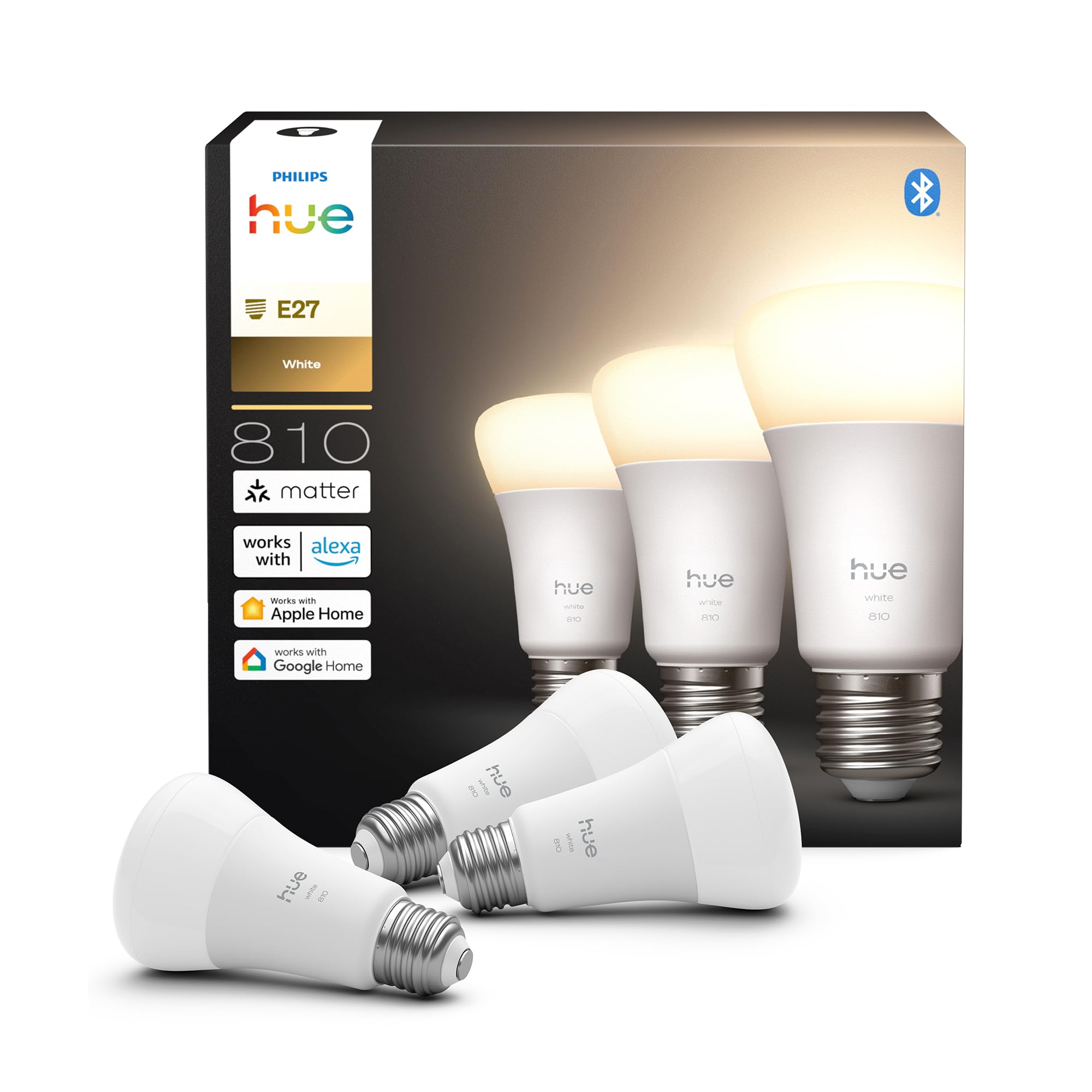 Bombilla A60 Philips Hue Smart LED regulable de 7W y base E27 en pack de 3 unidades 6