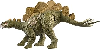 Jurassic World Wild Roar Dinosaur Toy with Sound & Attack Move, Hesperosaurus Posable Action Figure Includes Digital Play, 11 inches Long
